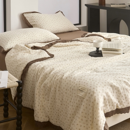 91家纺网 家纺一手货源 找家纺 （总）大彩家居 2025新款全棉皱皱纱双层纱夏被空调被夏凉被被子被芯