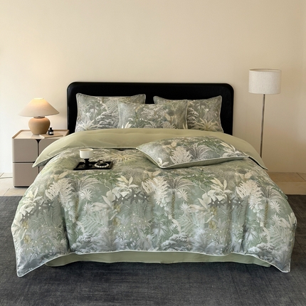 莱登卡奴 2025新款A类50支莱赛尔天丝数码印花麻绳款四件套 阡陌丛林