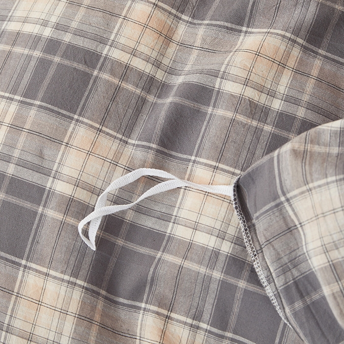 91家纺网 家纺一手货源 找家纺 水洗的故事 2025新款开学季色织水洗棉学生宿舍三件套 乔南灰