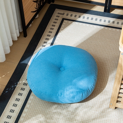 91家纺网 家纺一手货源 找家纺 沐沐家纺 2026新款韩国绒蒲团坐垫 天蓝