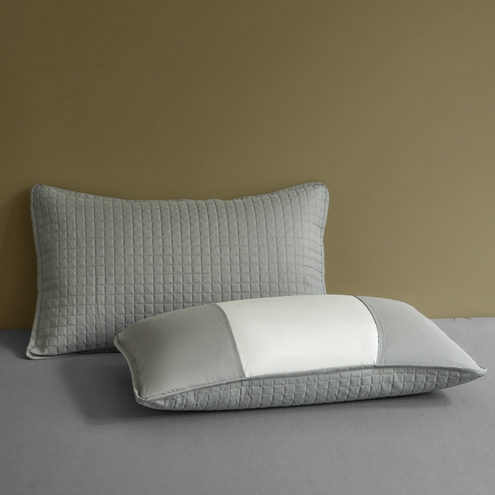 91家纺网 家纺一手货源 找家纺 金牛枕芯 2025新款夹棉防水隔脏枕套 灰色