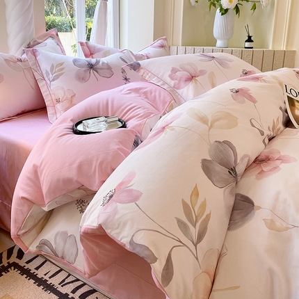 91家纺网 家纺一手货源 找家纺 （总）梧桐树 2025新款100%全棉13372加厚印花四件套