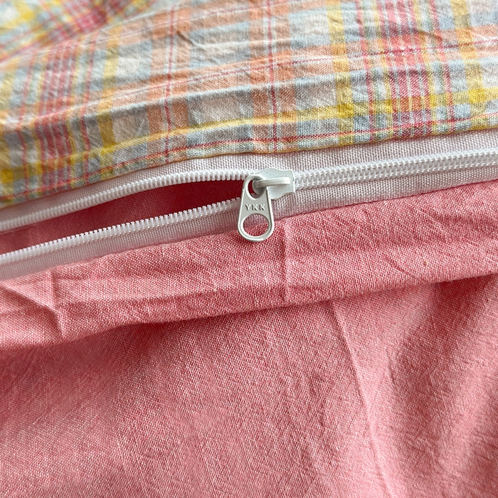 91家纺网 家纺一手货源 找家纺 水洗的故事2025新款A类AB版全棉色织水洗棉四件套 桃夭