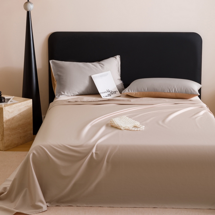 91家纺网 家纺一手货源 找家纺 寐绸家纺 2025新款纯棉60支长绒棉床单系列 长绒棉床单-木灰