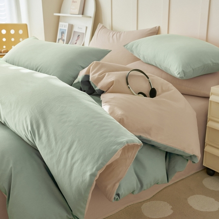 寐绸家纺 2025新款纯棉水洗棉双拼单被套（自然光） 春风十里+浮生一梦