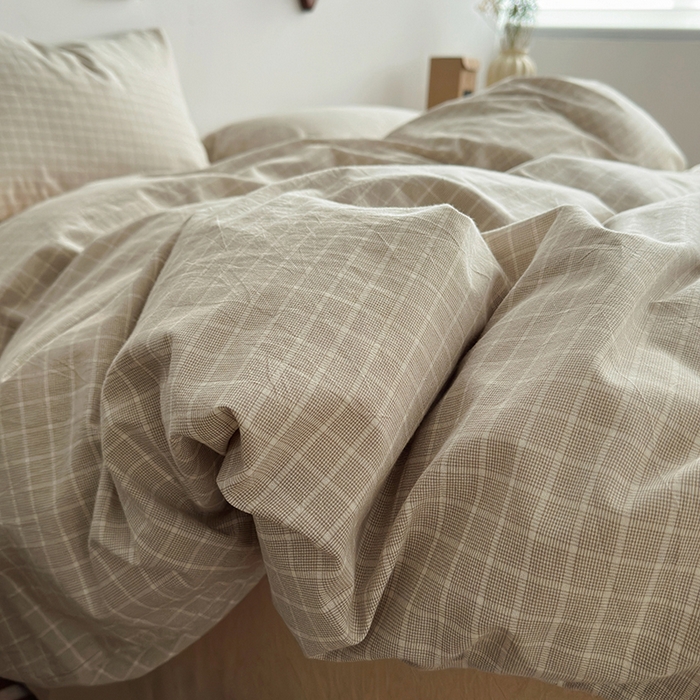 91家纺网 家纺一手货源 找家纺 水洗的故事 2025新款无印良品水洗棉四件套 雾山