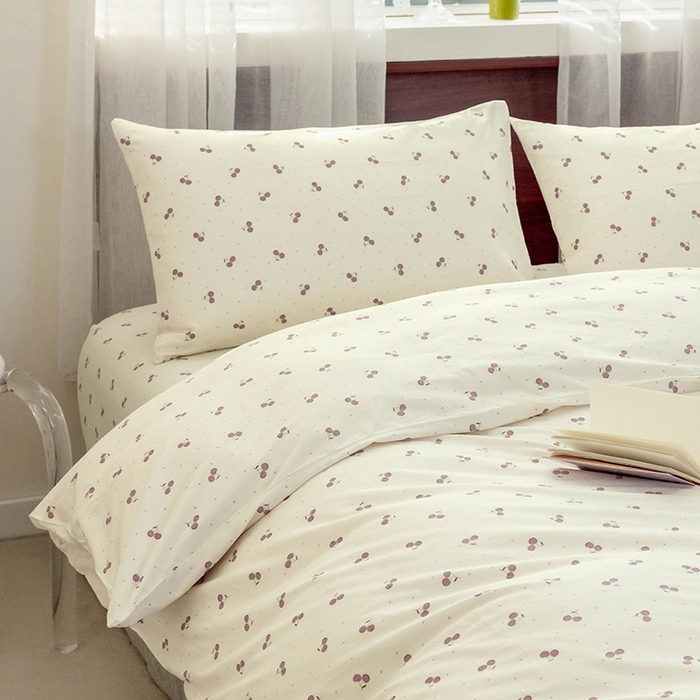 91家纺网 家纺一手货源 找家纺 绫韵2025春夏新款ins清新卡通碎花全棉13372精梳纯棉四件套系列 迎夏