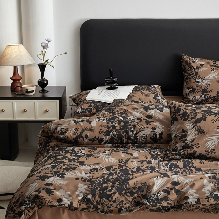 91家纺网 家纺一手货源 找家纺 水洗的故事 2025新款全棉磨毛印花四件套 墨轩