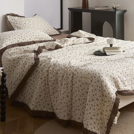 大彩家居 2025新款全棉有氧皱皱双层纱被芯 夏慕