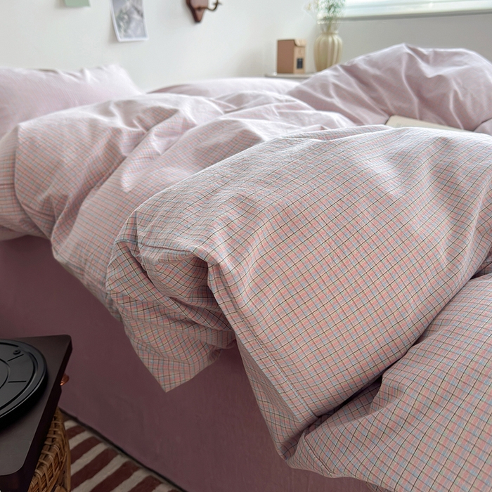 91家纺网 家纺一手货源 找家纺 水洗的故事 2025新款无印良品水洗棉四件套 芋紫