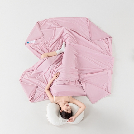 鑫贝阳 2025春夏新款纯色双拼A类凉感丝夏凉被 粉黛玉