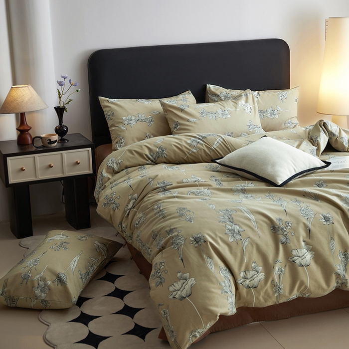 91家纺网 家纺一手货源 找家纺 （总）水洗的故事 2025新款全棉磨毛印花四件套