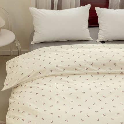 91家纺网 家纺一手货源 找家纺 （总）绫韵2025春夏新款ins清新卡通碎花全棉13372精梳纯棉单被套系列