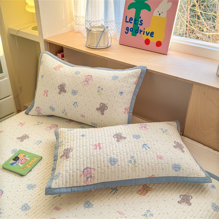 91家纺网 家纺一手货源 找家纺 美优兰 2025新款双面全棉水洗床盖小飞象