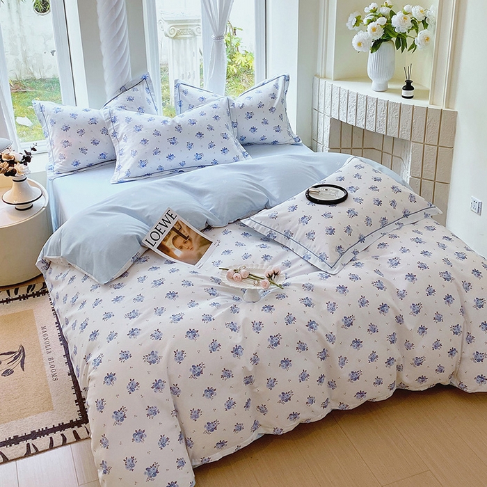 91家纺网 家纺一手货源 找家纺 梧桐树 2025新款100%全棉13372加厚印花四件套 A27小美满