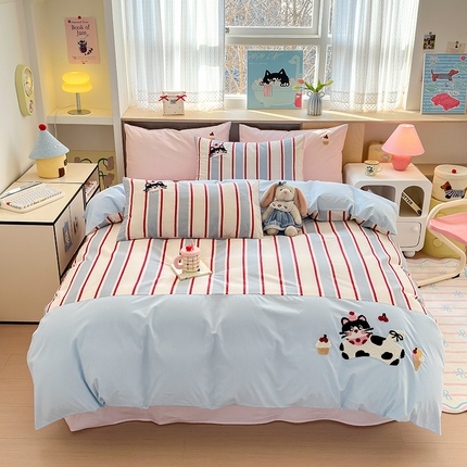 91家纺网 家纺一手货源 找家纺 （总）娜娜 2025新款全棉立体毛巾绣四件套