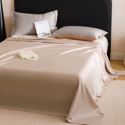 寐绸家纺 2025新款纯棉60支长绒棉床单系列 长绒棉床单-木灰