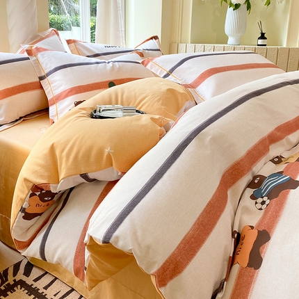 91家纺网 家纺一手货源 找家纺 （总）梧桐树 2025新款100%全棉13372加厚印花四件套