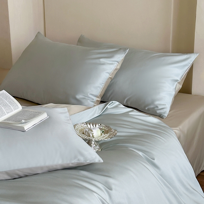 91家纺网 家纺一手货源 找家纺 赫帛 2025新款60支超细旦天丝棉四件套-雅奢 雅奢-天青色