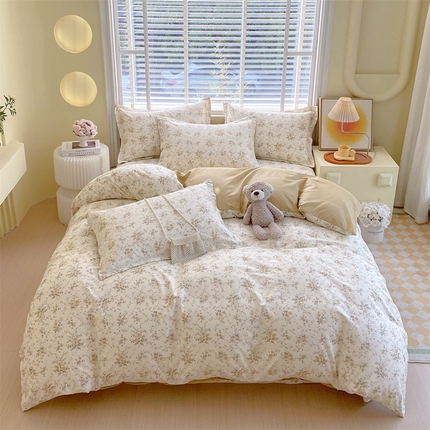 宝齐莱家纺 2025新款13372全棉印花四件套 花开半夏