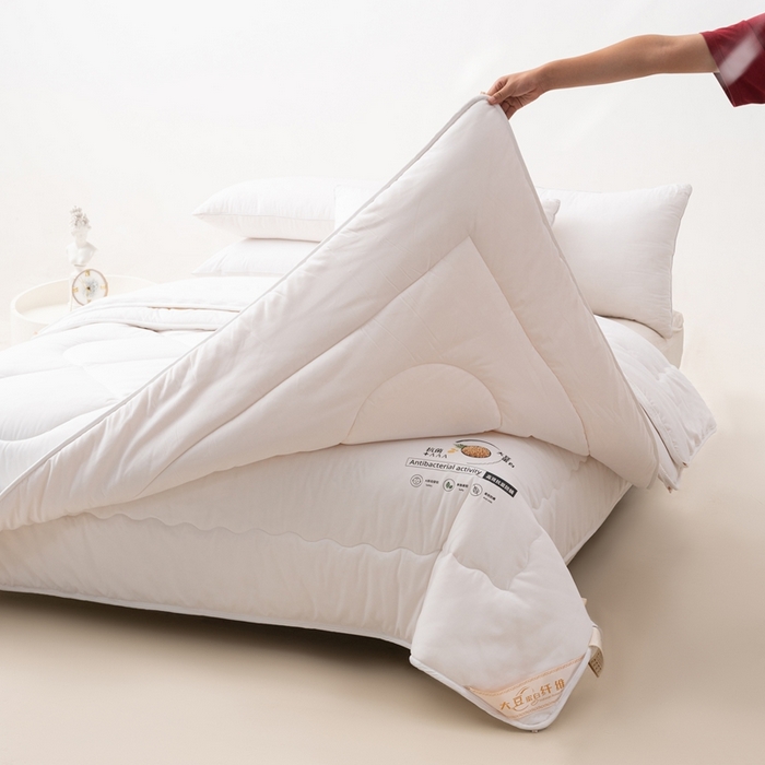 91家纺网 家纺一手货源 找家纺 易睡2025年新款大豆被春秋被冬被被子被芯 白色