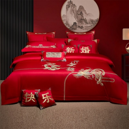 91家纺网 家纺一手货源 找家纺 （总）高大尚婚庆馆 2025秋冬新款长绒棉臻棉系列婚庆款多件套