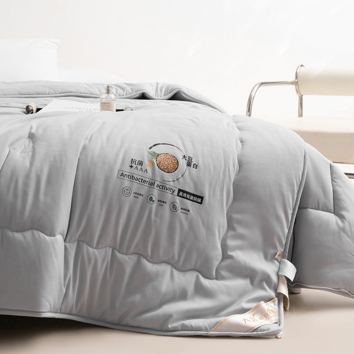 91家纺网 家纺一手货源 找家纺 易睡2025年新款大豆被春秋被冬被被子被芯 灰色