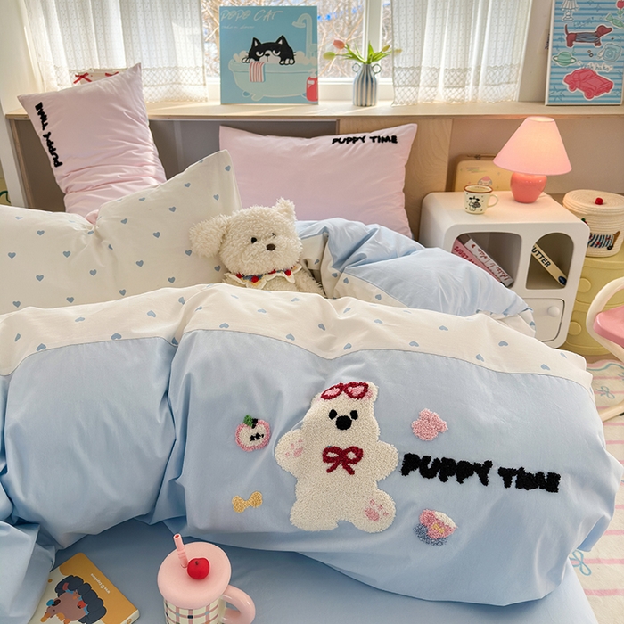 91家纺网 家纺一手货源 找家纺 （总）娜娜 2025新款全棉立体毛巾绣四件套