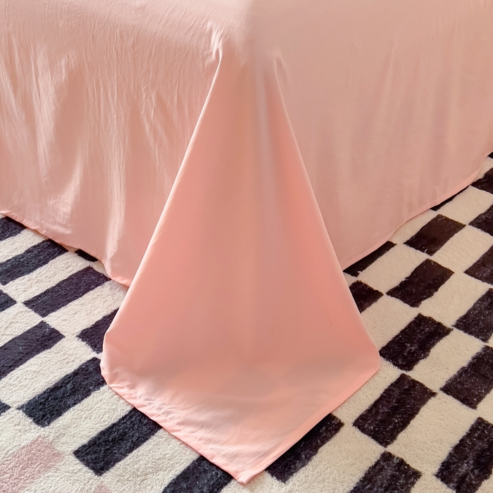 91家纺网 家纺一手货源 找家纺 宜家坊 2025新款卡通水洗棉毛巾绣四件套 彩虹龙粉