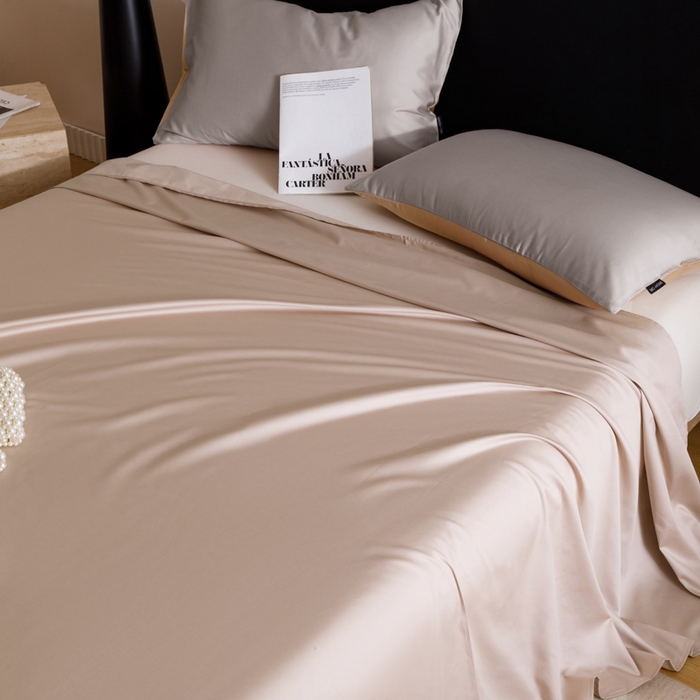 91家纺网 家纺一手货源 找家纺 寐绸家纺 2025新款纯棉60支长绒棉床单系列 长绒棉床单-木灰