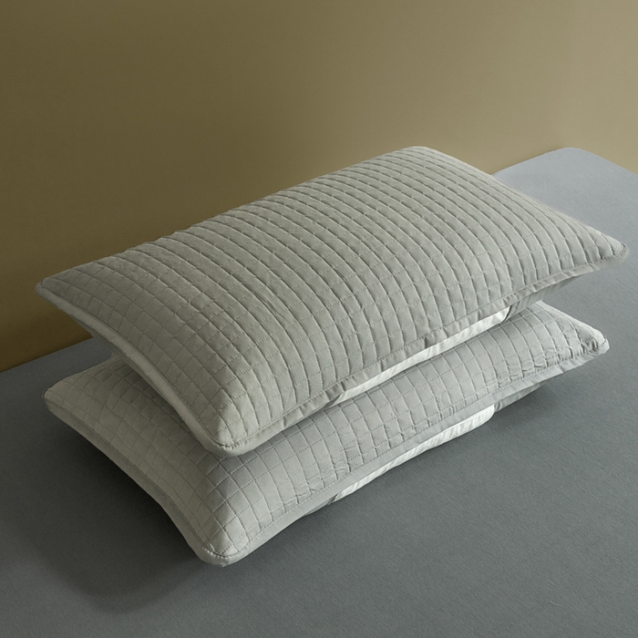 91家纺网 家纺一手货源 找家纺 金牛枕芯 2025新款夹棉防水隔脏枕套 灰色