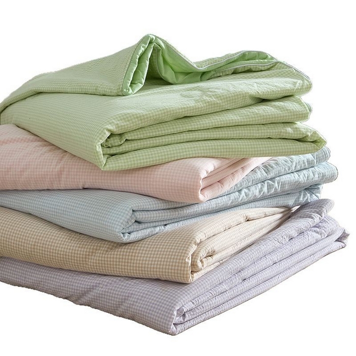 91家纺网 家纺一手货源 找家纺 2025【水洗棉大豆夏被】细格款日式无印全棉水洗棉大豆夏被良品全棉夏凉被空调被纯棉夏季被子