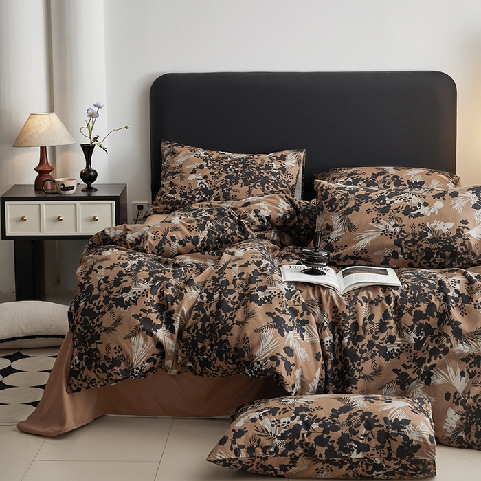 91家纺网 家纺一手货源 找家纺 水洗的故事 2025新款全棉磨毛印花四件套 墨轩