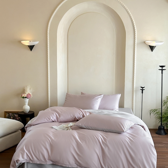 91家纺网 家纺一手货源 找家纺 赫帛 2025新款60支超细旦天丝棉四件套-雅奢 雅奢-烟灰粉