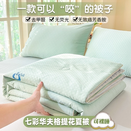 91家纺网 家纺一手货源 找家纺 （总）芙绣 芙绣 2025新款七彩华夫格提花夏被四件套夏凉被空调被