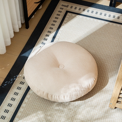 沐沐家纺 2026新款韩国绒蒲团坐垫 米白