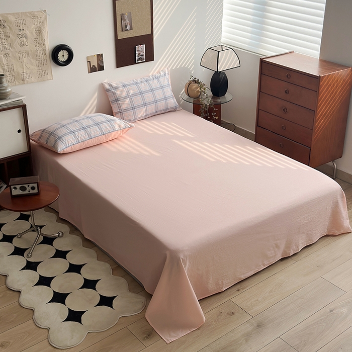 91家纺网 家纺一手货源 找家纺 水洗的故事2025新款A类AB版全棉色织水洗棉四件套 晚星