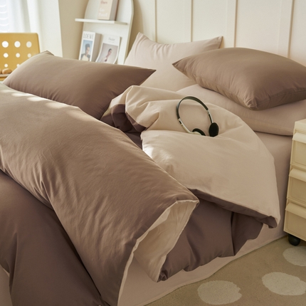 91家纺网 家纺一手货源 找家纺 （总）寐绸家纺 2025新款纯棉水洗棉双拼单被套（自然光）