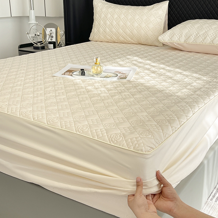 91家纺网 家纺一手货源 找家纺 （总）2025A类母婴级长绒棉夹棉床笠三件套纯棉全棉加厚席梦思床罩床套四季款保护罩