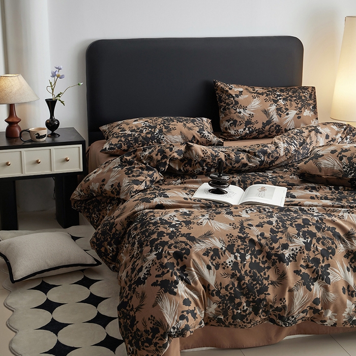 91家纺网 家纺一手货源 找家纺 水洗的故事 2025新款全棉磨毛印花四件套 墨轩