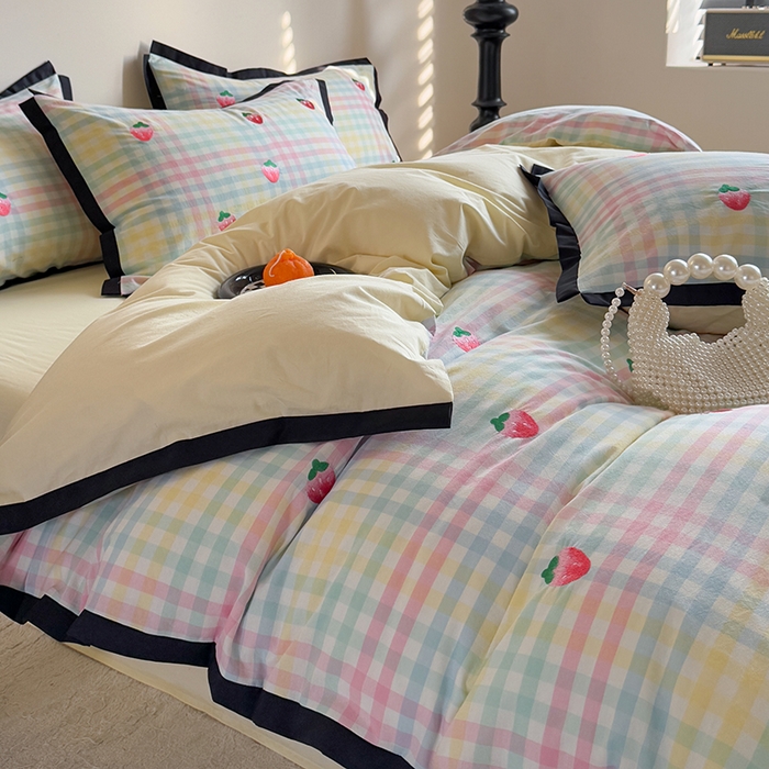 91家纺网 家纺一手货源 找家纺 （总）优悦生活馆2025新款全棉纯棉水洗棉刺绣四件套