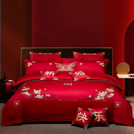 91家纺网 家纺一手货源 找家纺 （总）高大尚婚庆馆 2025秋冬新款长绒棉臻棉系列婚庆款多件套
