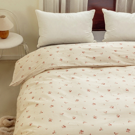 91家纺网 家纺一手货源 找家纺 （总）绫韵2025春夏新款ins清新卡通碎花全棉13372精梳纯棉单被套系列