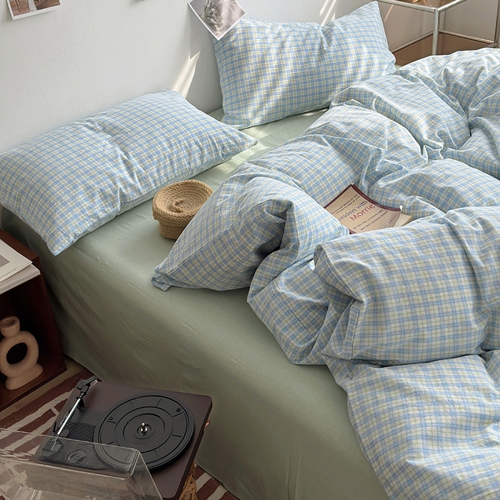 91家纺网 家纺一手货源 找家纺 水洗的故事 2025新款无印良品水洗棉四件套 青果