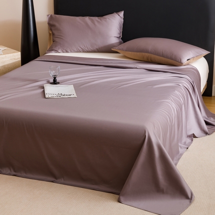 寐绸家纺 2025新款纯棉60支长绒棉床单系列 长绒棉床单-紫色