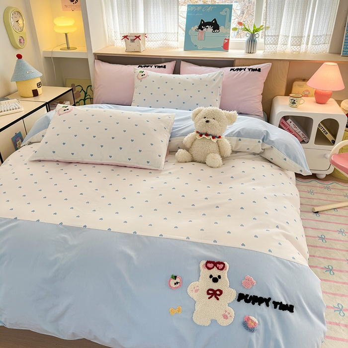 91家纺网 家纺一手货源 找家纺 （总）娜娜 2025新款全棉立体毛巾绣四件套