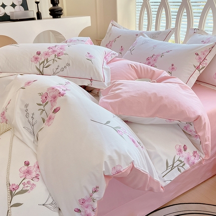 91家纺网 家纺一手货源 找家纺 （总）梧桐树 2025新款100%全棉13372加厚印花四件套