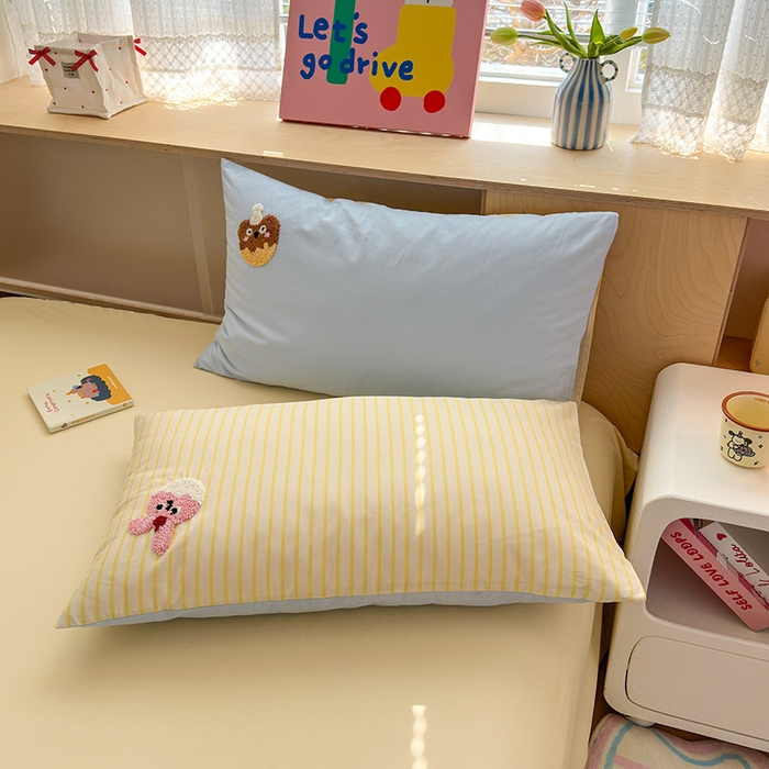 91家纺网 家纺一手货源 找家纺 娜娜 2025新款全棉立体毛巾绣四件套 甜甜圈派对