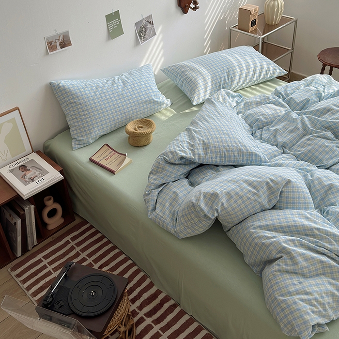 91家纺网 家纺一手货源 找家纺 水洗的故事 2025新款无印良品水洗棉四件套 青果