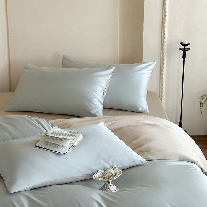 91家纺网 家纺一手货源 找家纺 赫帛 2025新款60支超细旦天丝棉四件套-雅奢 雅奢-天青色